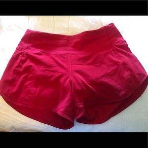 Red lululemon shorts